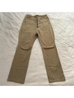 Kapital Khaki Button Fly Straight Leg Pants Japanese Workwear From Japan